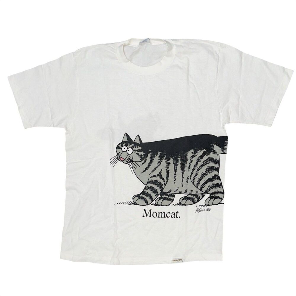 Vintage B Kliban Crazy Shirts Momcat Shirt Single Stitch Made USA Cats 80s 90s M